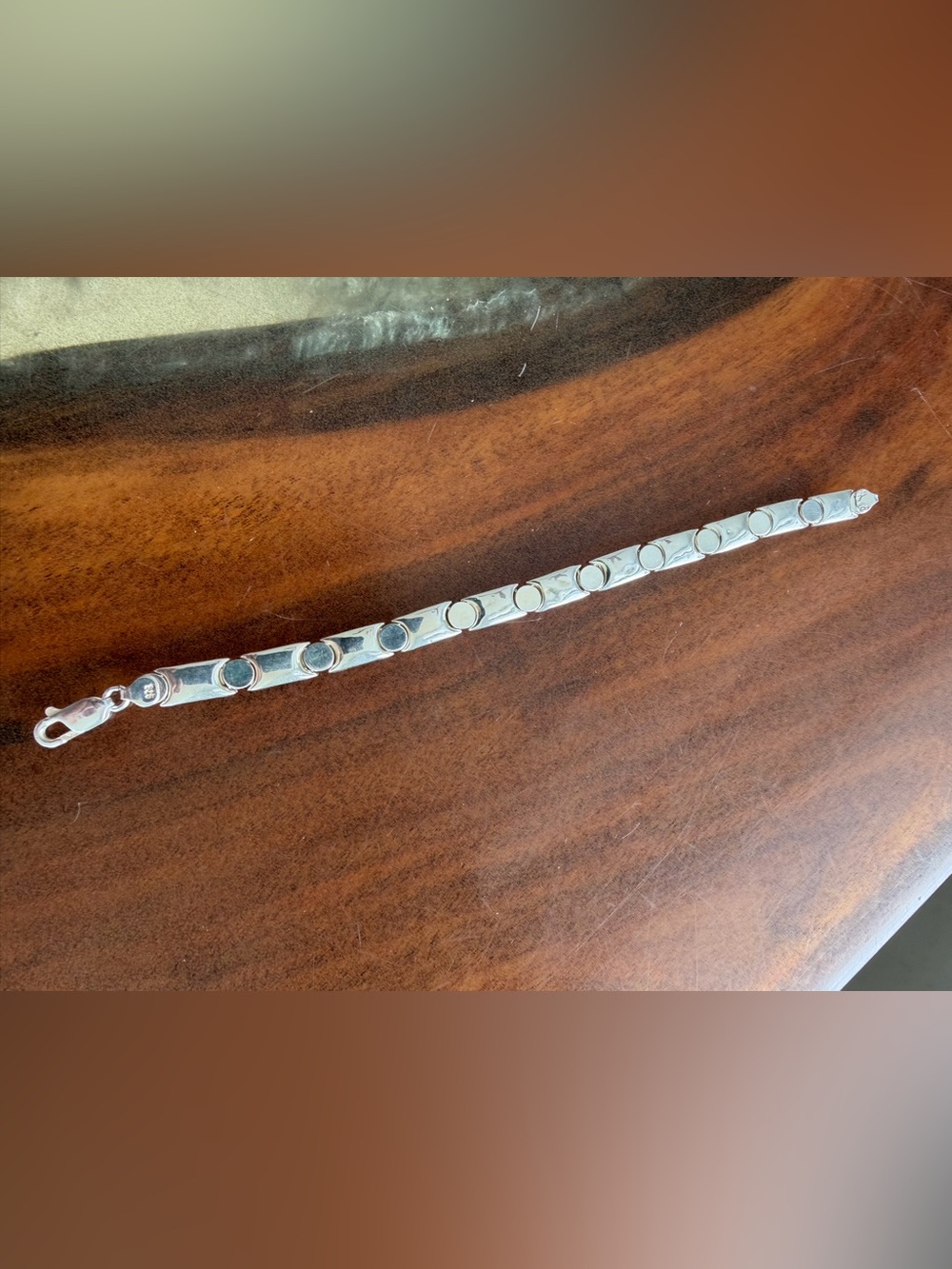 Vintage Sterling Silver Link Bracelet 7”